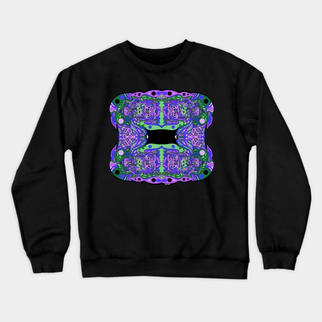 mayan alien motherboard ecopop Crewneck Sweatshirt by jorge_lebeau